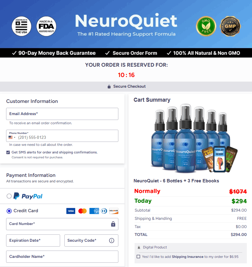 NeuroQuiet - Secure-Checkout